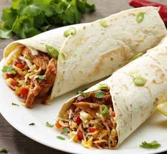 Burrito Tavuklu Fasulyeli Pirinçli ve Kremalı Kaç Kalori